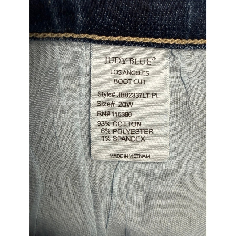 Judy Blue Bootcut Jeans Womens Plus 20W Mid Rise Stretch Blue Denim 32 Inseam - Picture 8 of 10